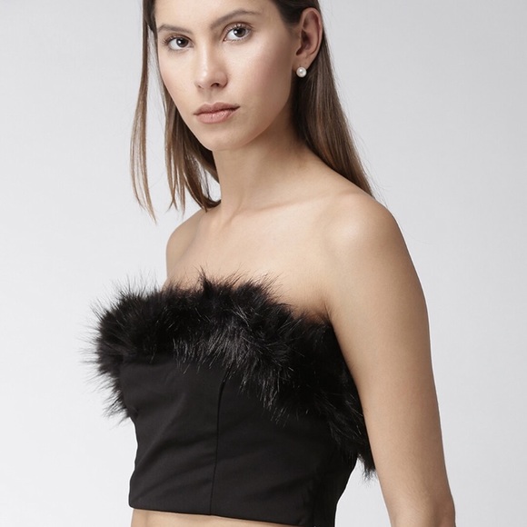 fur bandeau top